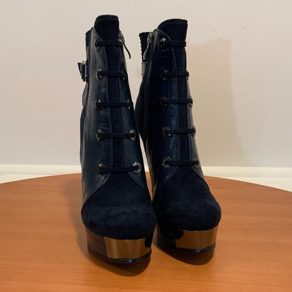 New Lui Chung Platform Heeled Boots Size 10 - Picture 4 of 9